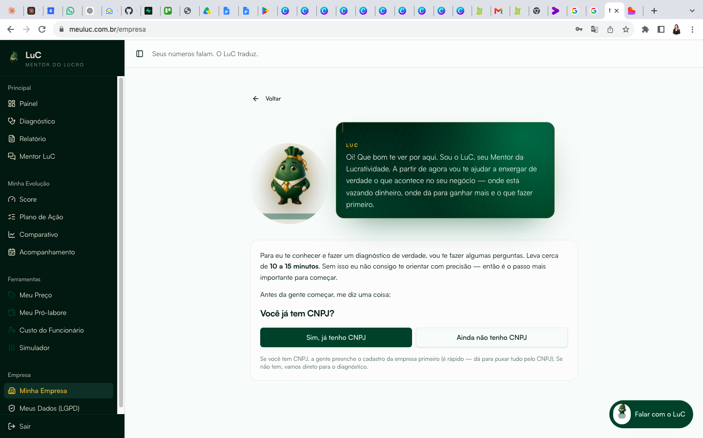 Um raio-X do seu negócio — em conversa